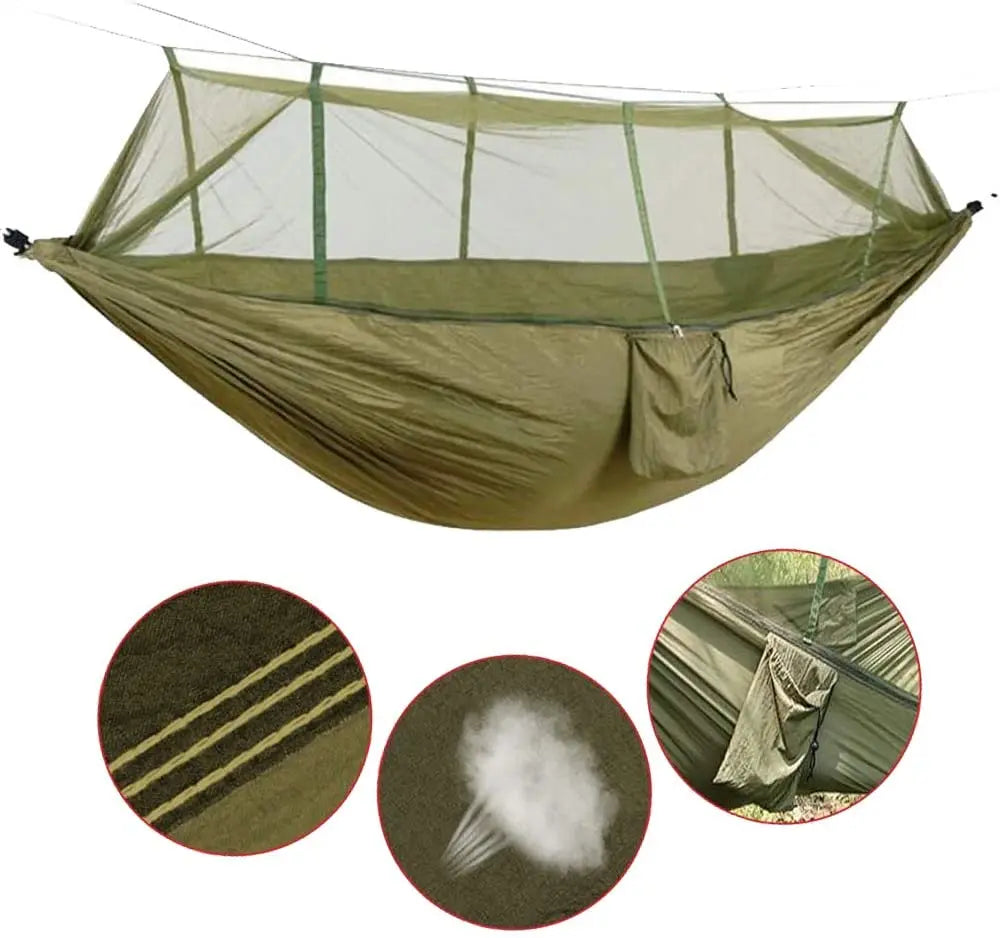 2 Person Camping Hammock With Mosquito Net and portable hanging