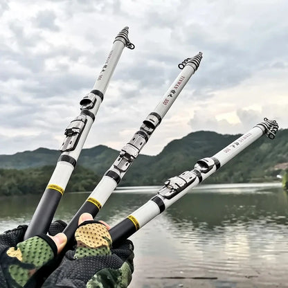 1.8M/2.1M/2.4M/2.7M/3.0M Telescopic Rock Fishing Rod Spinning Fly Carp Feeder Glass Fiber Pesca Mini Travel Rod Reel Seat