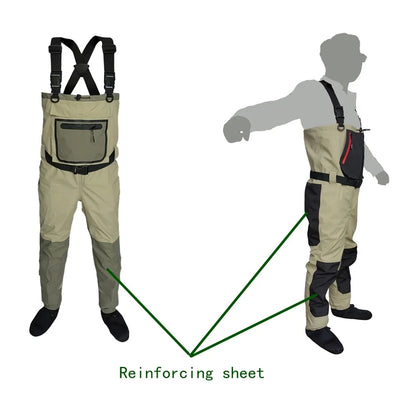 Fly fishing Children to adults waders neoprene foot for men raft hunting Quick-dry Waterproof and breathable