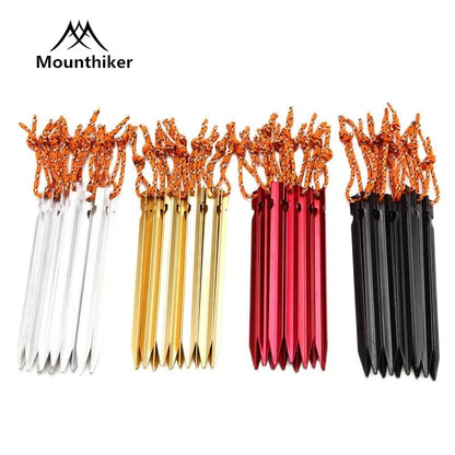 18cm Aluminum Alloy Tent Pegs with Nail and Rope