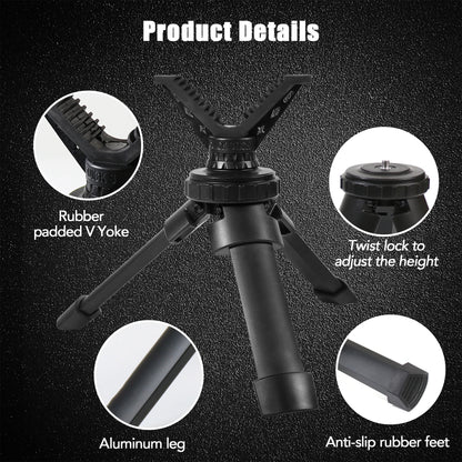 Tactical Shooting Rest Adjustable Height Compact Rifle Shooting Tripod for Shooting/Hunting